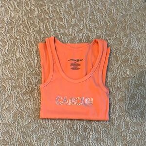 Caribbean Orange Sleeveless Crop Tank Top